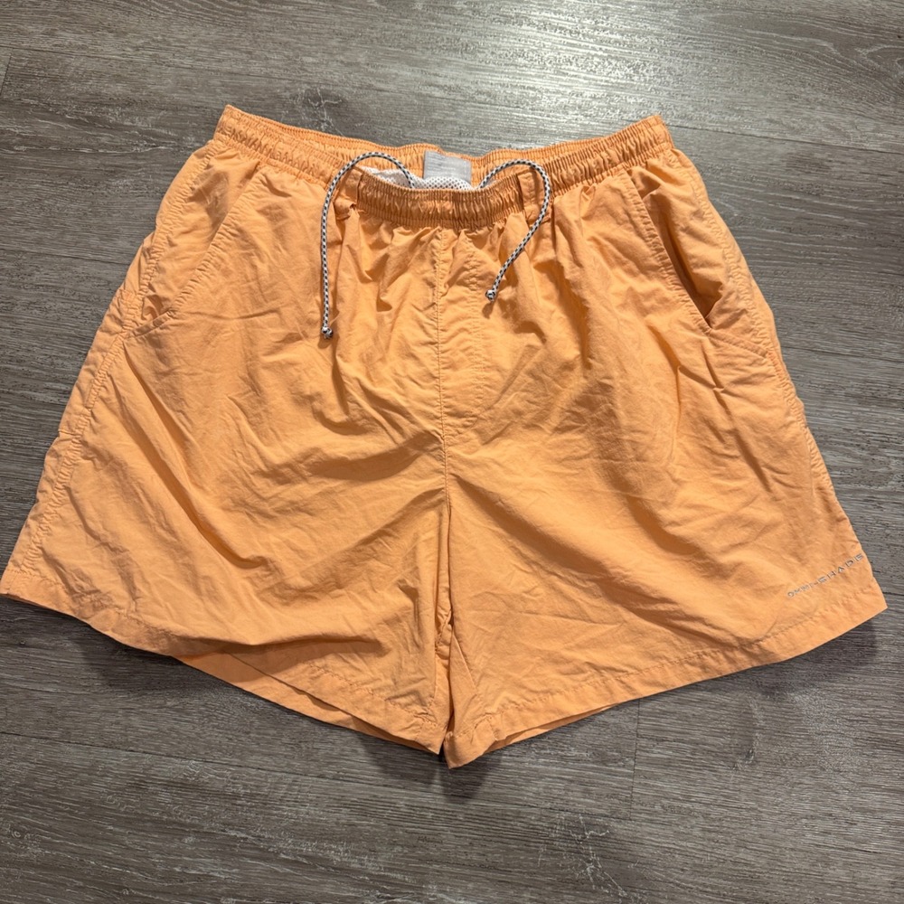 Columbia PFG Shorts Mens Large Orange Nylon Omni-Shade Fishing Performance River